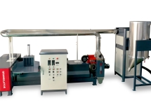 New-tech Plastic Granulator HD-150 output high-quality pellets, which can be mixed with the virgin pellets in a high ratio to produce qualified film again 